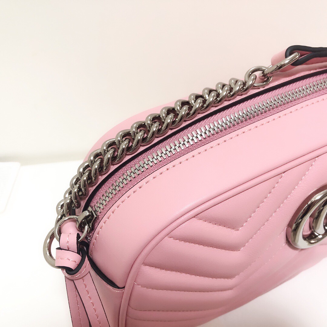 Gucci GG Marmont Small Matelasse Shoulder Bag 447632 Pink